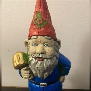 10” tall cement  Garden Gnome Statue